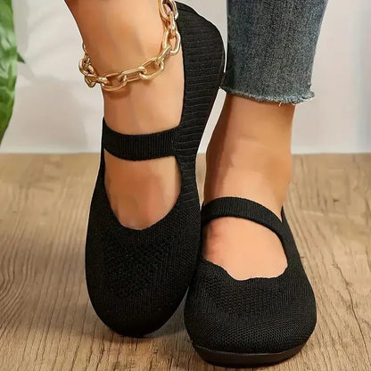 Chaussures basses féminines noir résille - LuxeStyle