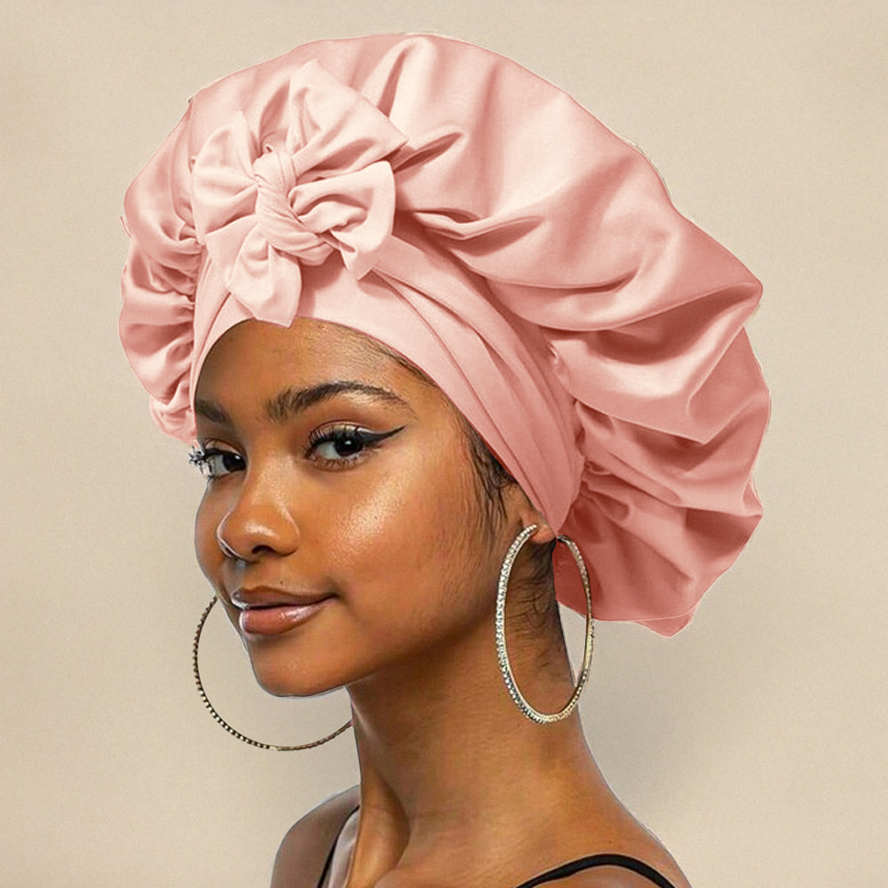 Turban Femme Élégant en Satin Beige