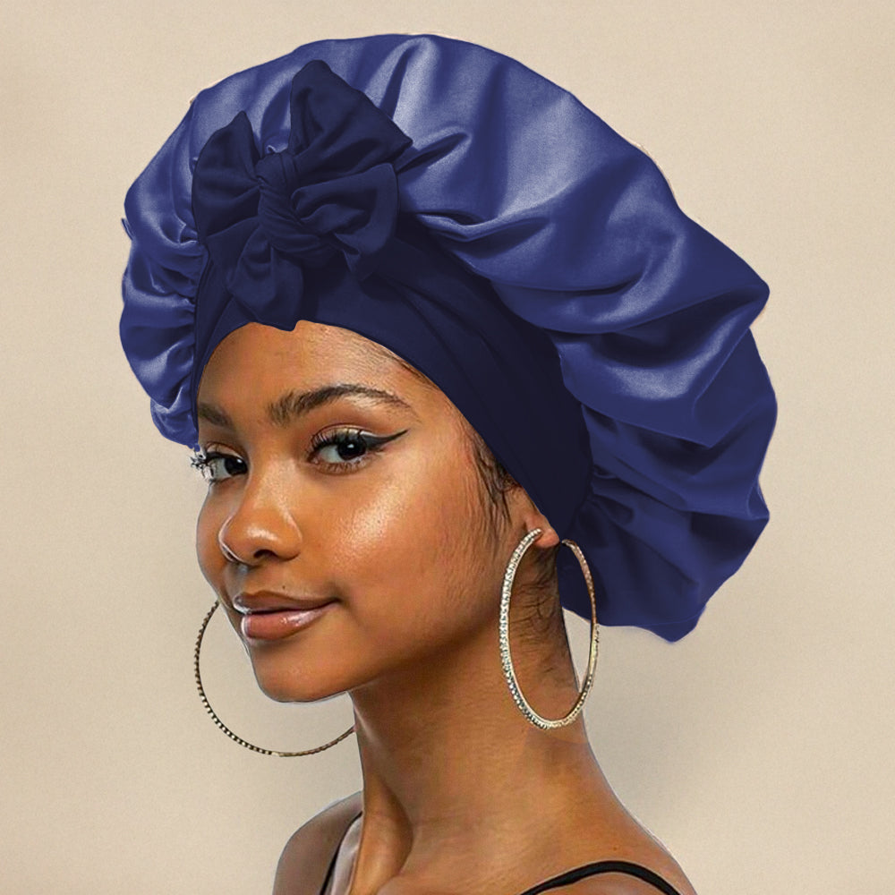 Turban Femme Élégant en Satin Beige