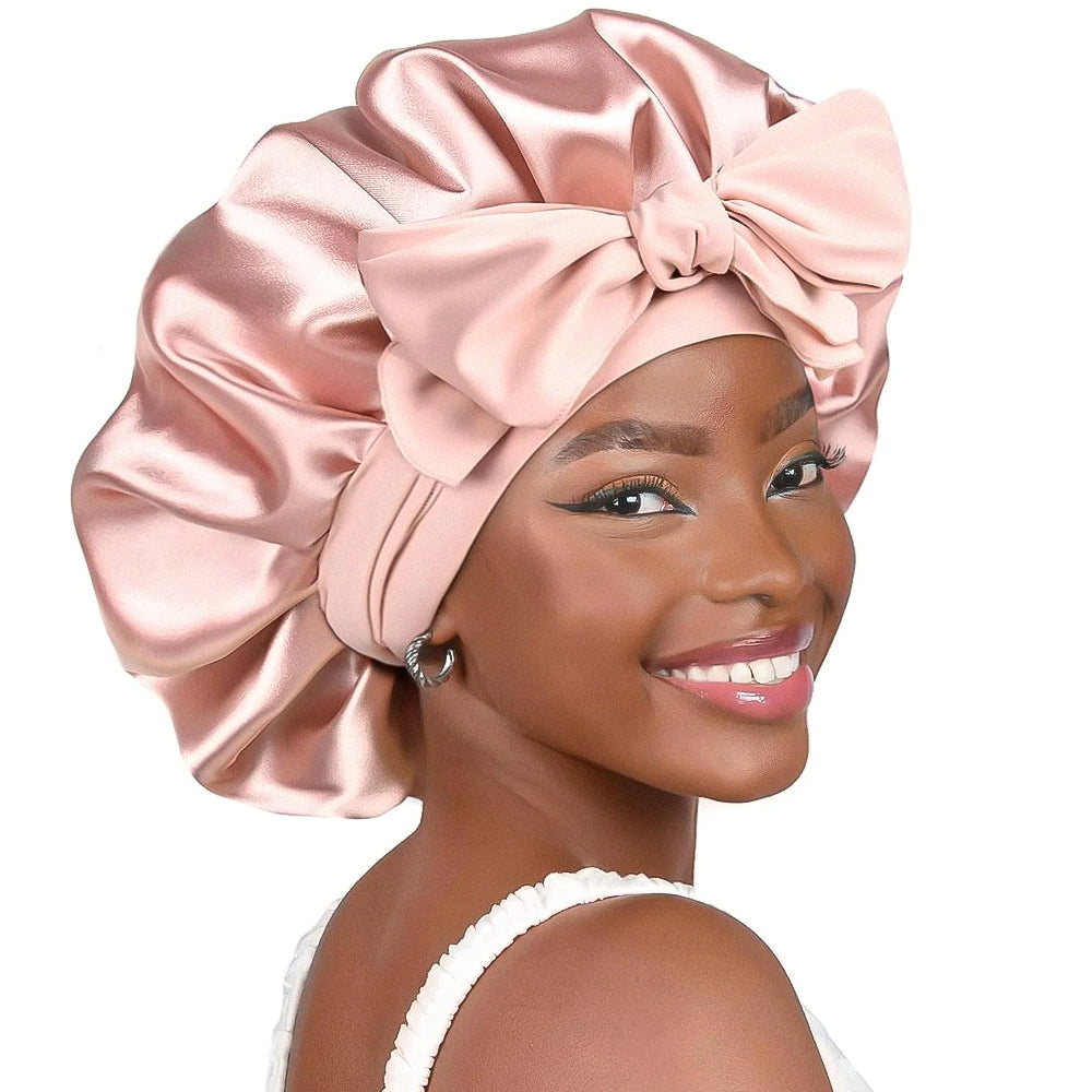 Turban Femme Élégant en Satin Beige