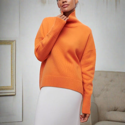 Pull Femme Col Roulé Bleu Ciel