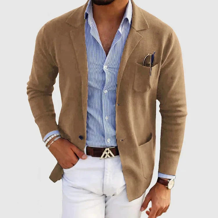 BlazeElegance™ – Blazer Homme Décontracté en Bleu Marine Polyvalent