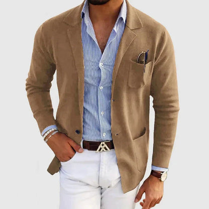 BlazeElegance™ – Blazer Homme Décontracté en Bleu Marine Polyvalent