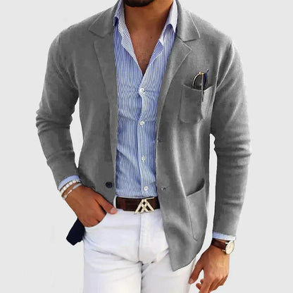 BlazeElegance™ – Blazer Homme Décontracté en Bleu Marine Polyvalent