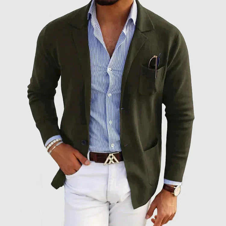 BlazeElegance™ – Blazer Homme Décontracté en Bleu Marine Polyvalent