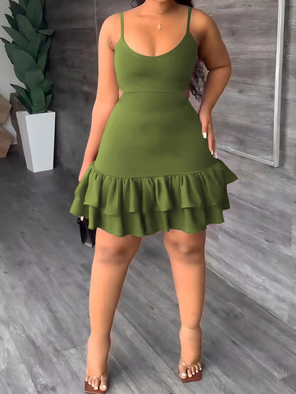 Serenalya™ – Robe Courte Femme Chic Sans Manche Dos Nu Été