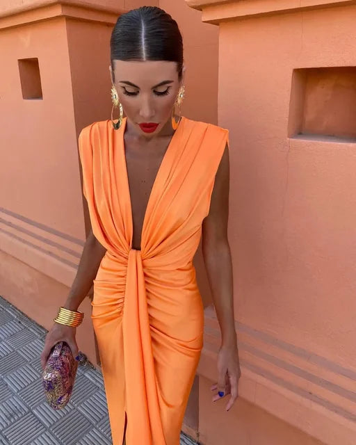 Robe de Soirée Élégante Femme – Robe Longue Dos Nu pour Été et Mariage - LuxeStyle