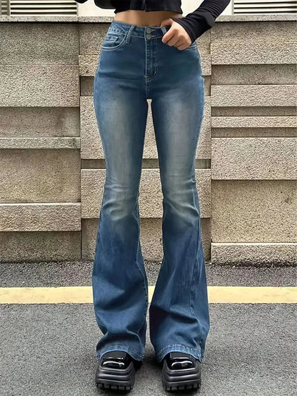 Jean Femme Droit Confort avec Poches Côtés