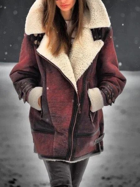 Veste Hiver Rétro Col Montant Éclair