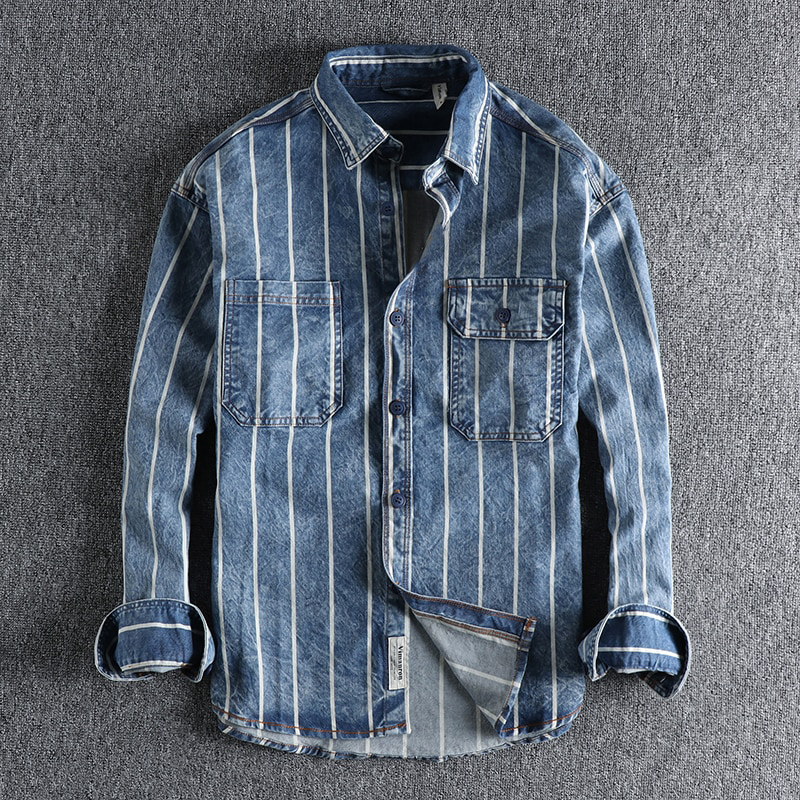 Chemise Jean Élégante pour Homme | Manches Longues - LuxeStyle