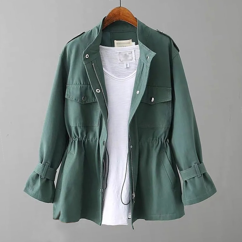 Manteau Long Femme Élégant à Ceinture pour Automne