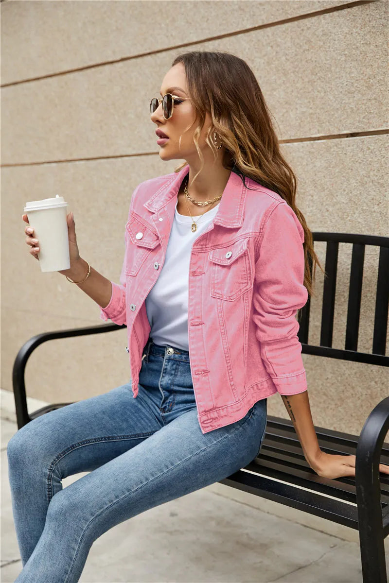 Veste Denim Classique à Poches