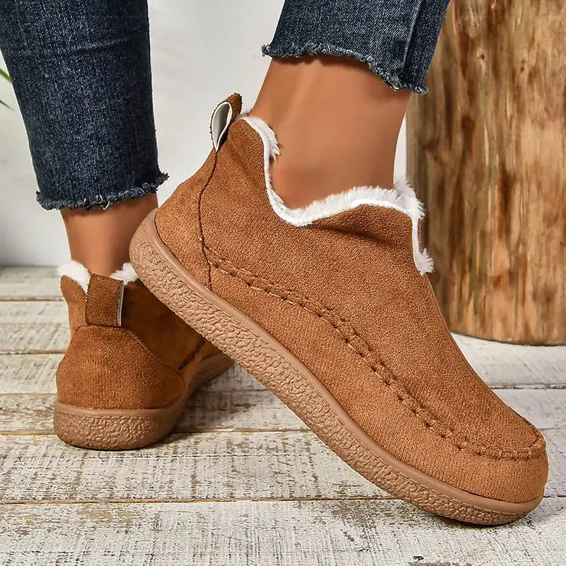 Bottes Femme Élégantes Confortables à Talon Bas avec Doublure Chaude