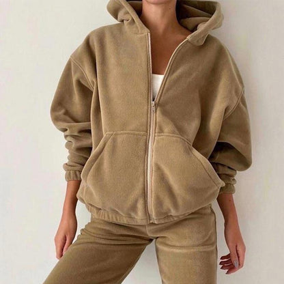 Survêtement à capuche décontracté et oversized pour femmes