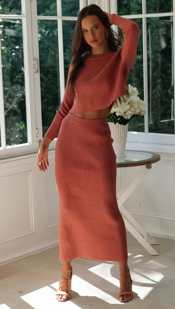 Tenue Chic Col Rond Manches Longues - LuxeStyle