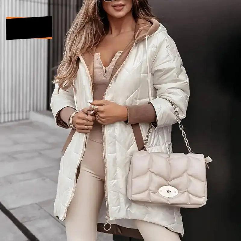 Parka à capuche zippée avec manches longues