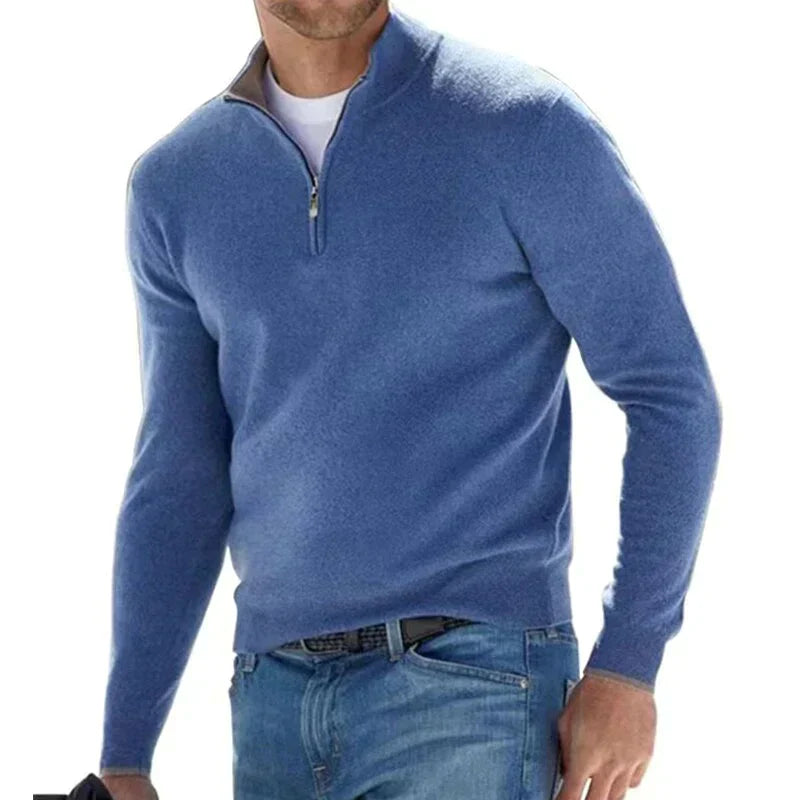 Pull Zippé Homme Classique et Confortable pour Tous les Jours