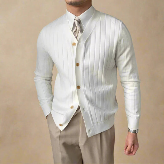 Cardigan Homme Tricot Col V Boutons - BlxckFR
