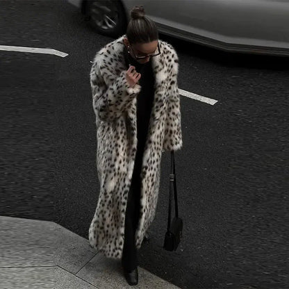 Manteau femme imprimé animalier hiver
