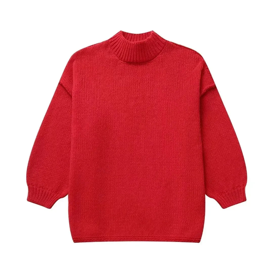 Pull Femme Hivernal Laine Miel avec Sac à Main Coordiné