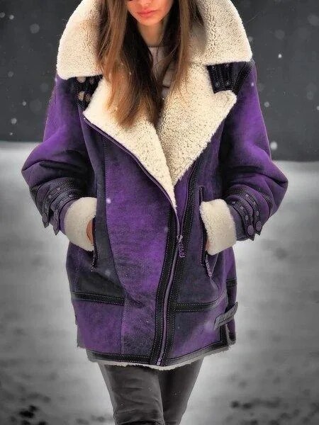 Manteau Élégant Grande Taille avec Poches pour Femme Hiver