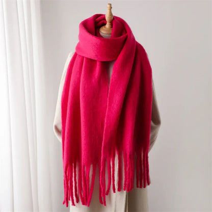 Écharpe Hiver Douce aux Franges pour Femme