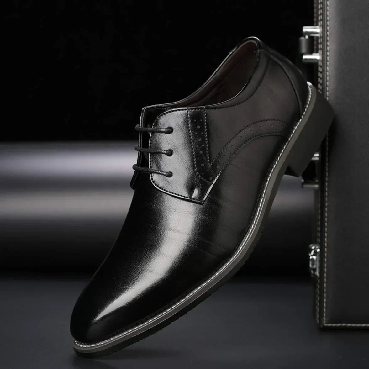 Chaussures de Mariage Élégantes pour Homme à Lacets Noir - luxestyle