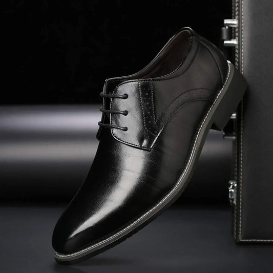 Chaussures de Mariage Élégantes pour Homme à Lacets Noir - luxestyle