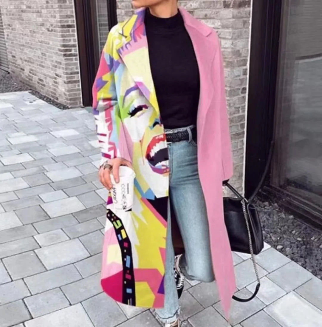 Manteau femme à carreaux colorés hiver