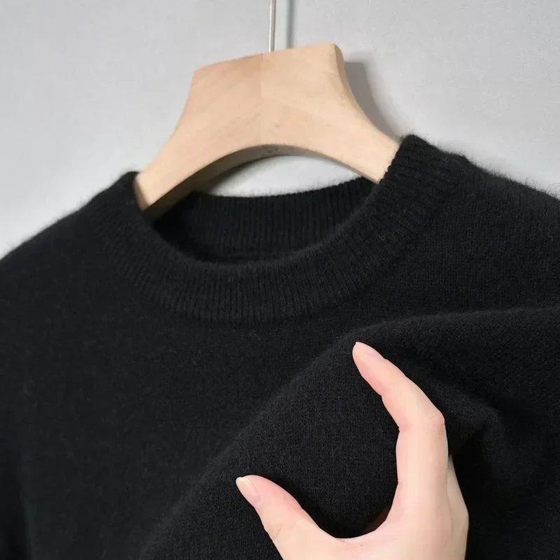 Pull Femme Laine Douce Col Rond Marine