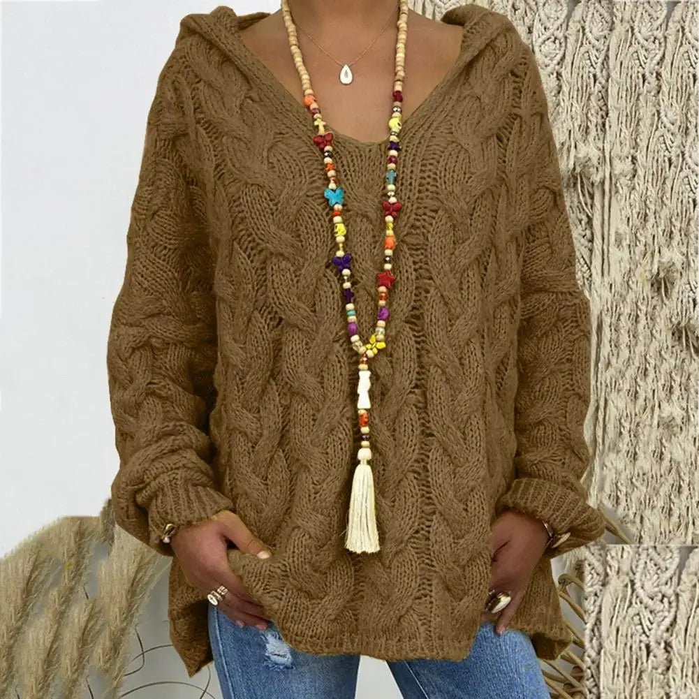 Pull Femme Tricoté Élégant Oversized