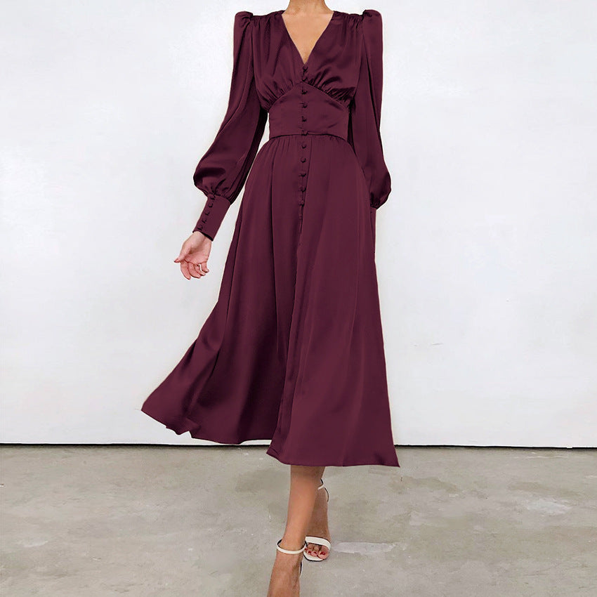 Arya™ – Robe Longue Femme Élégante en Satin Polyvalente