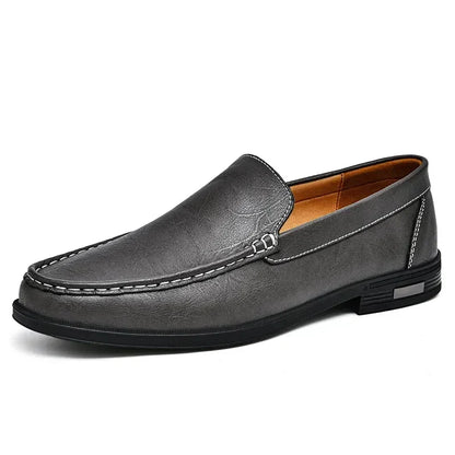 Mocassin Cuir Noir Homme Chic Décontracté