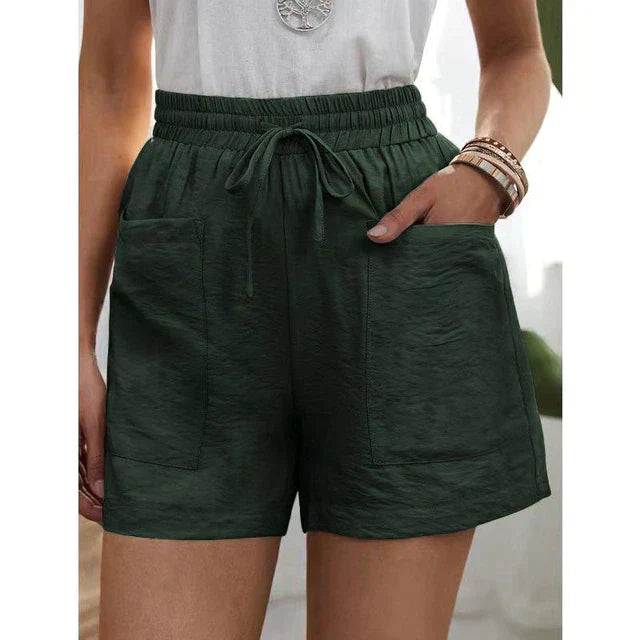 Short Femme Élégant Haut de Gamme avec Ceinture Brosée