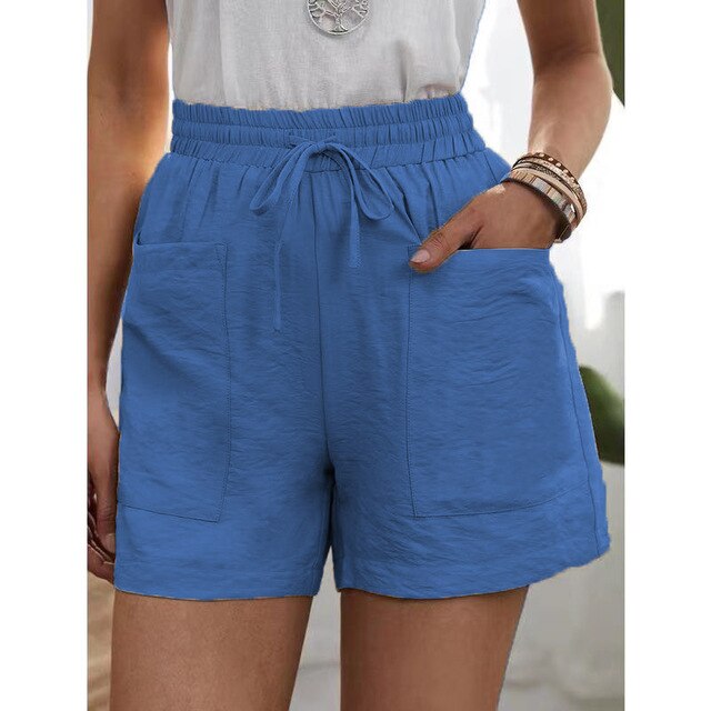 Short Femme Élégant Haut de Gamme avec Ceinture Brosée