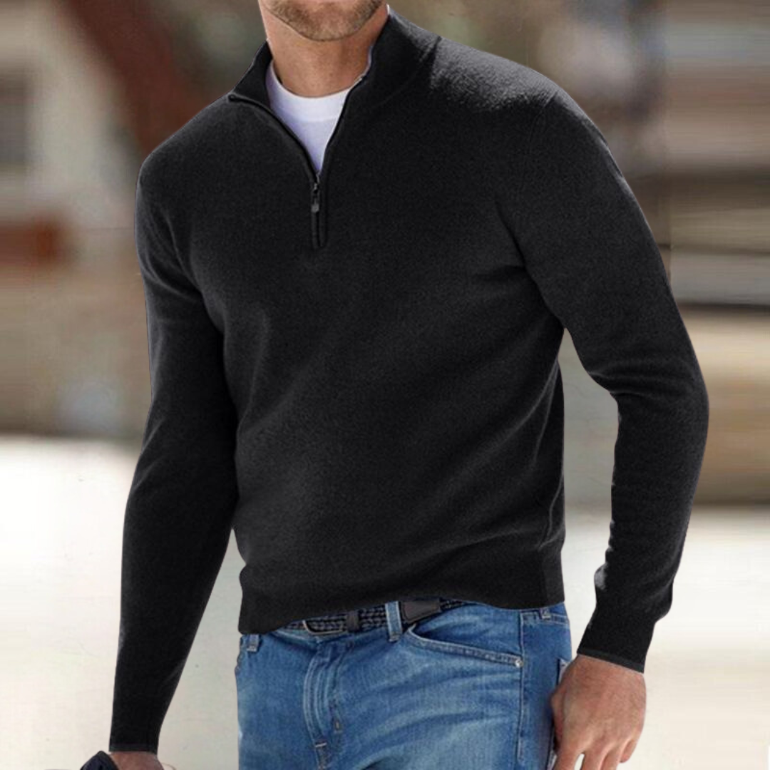 Pull Homme Zippé Sportif - Confortable et Respirant en Coton
