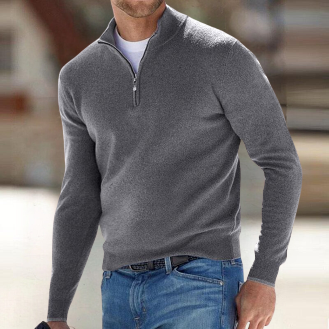 Pull Homme Zippé Sportif - Confortable et Respirant en Coton