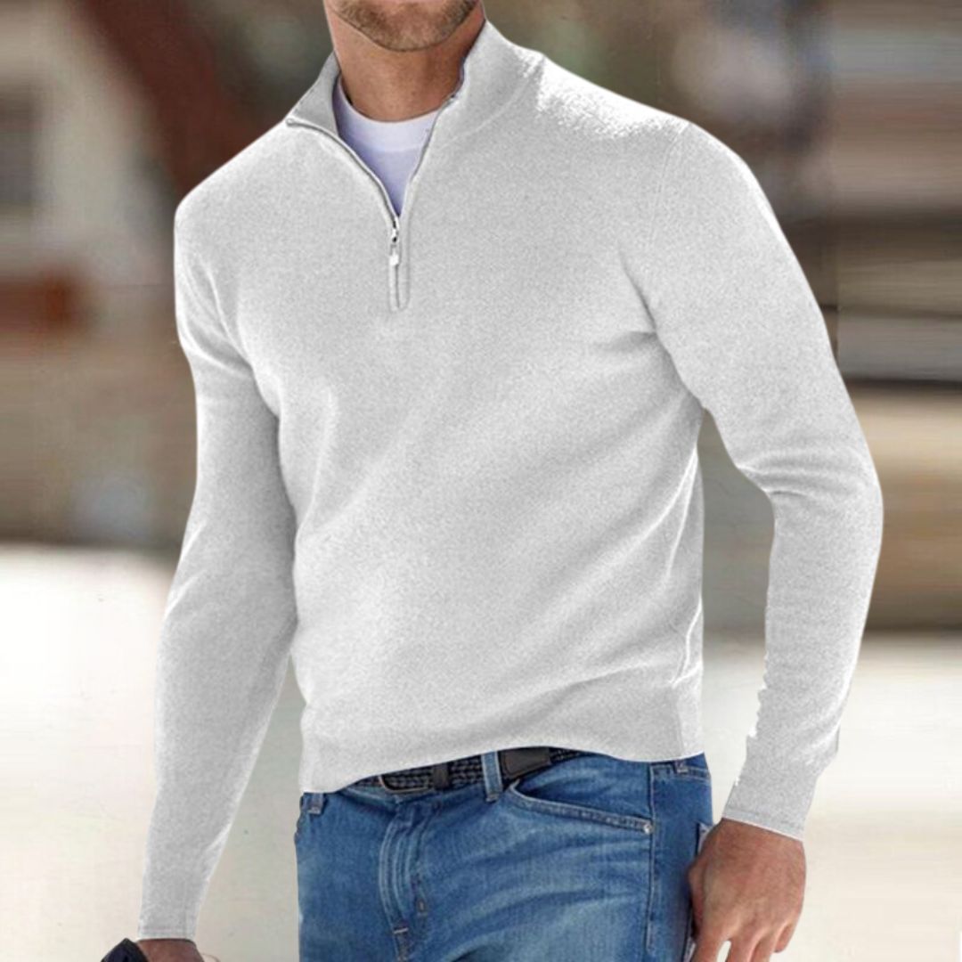 Pull Homme Zippé Sportif - Confortable et Respirant en Coton