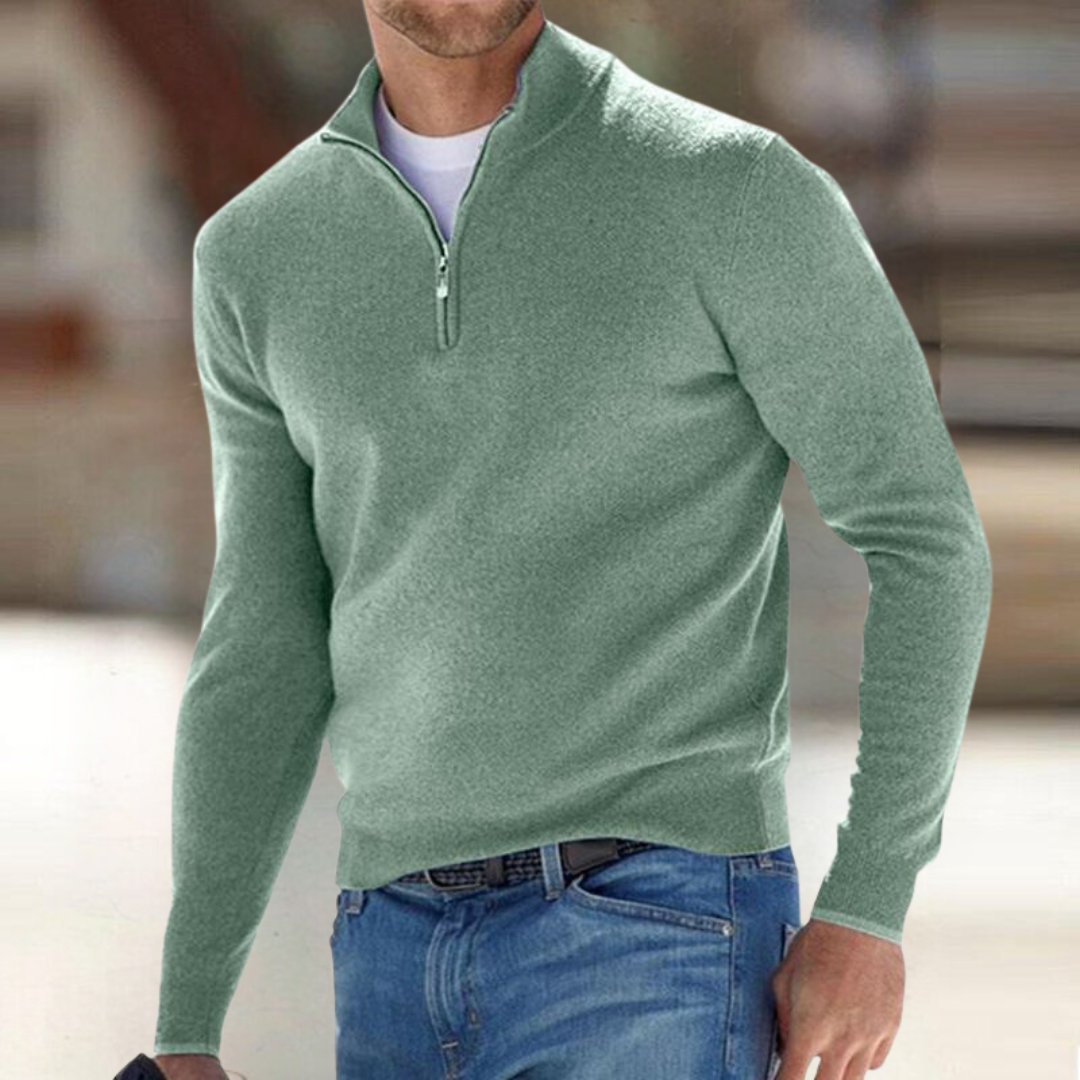 Pull Homme Zippé Sportif - Confortable et Respirant en Coton