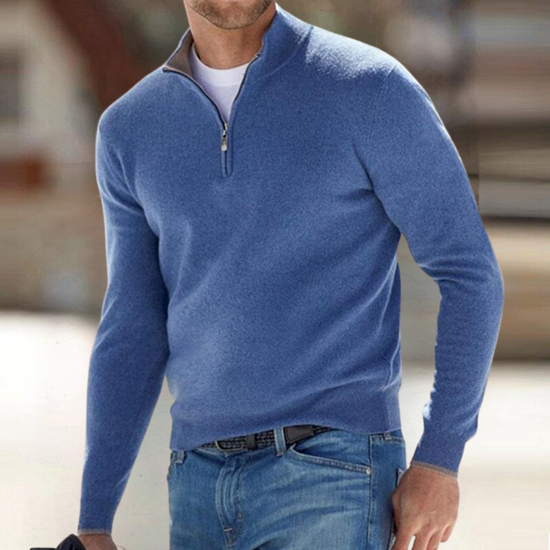 Pull Homme Zippé Sportif - Confortable et Respirant en Coton - LuxeStyle