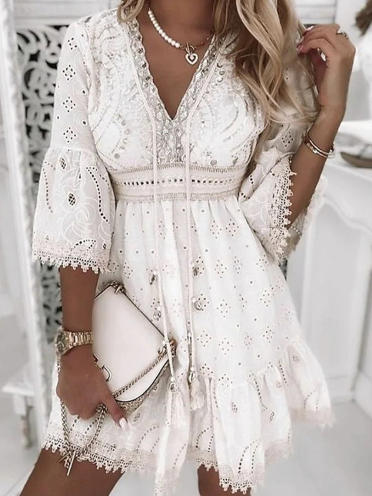 Robe de soirée en dentelle élégante pour femme - LuxeStyle