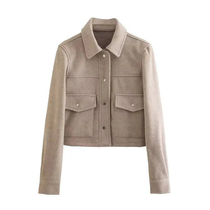 Veste Femme à Poche Large et Fermeture Éclair - BlxckFR