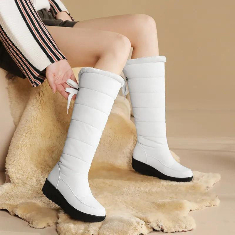 Bottes Hautes en Fourrure Synthétique Antidérapantes