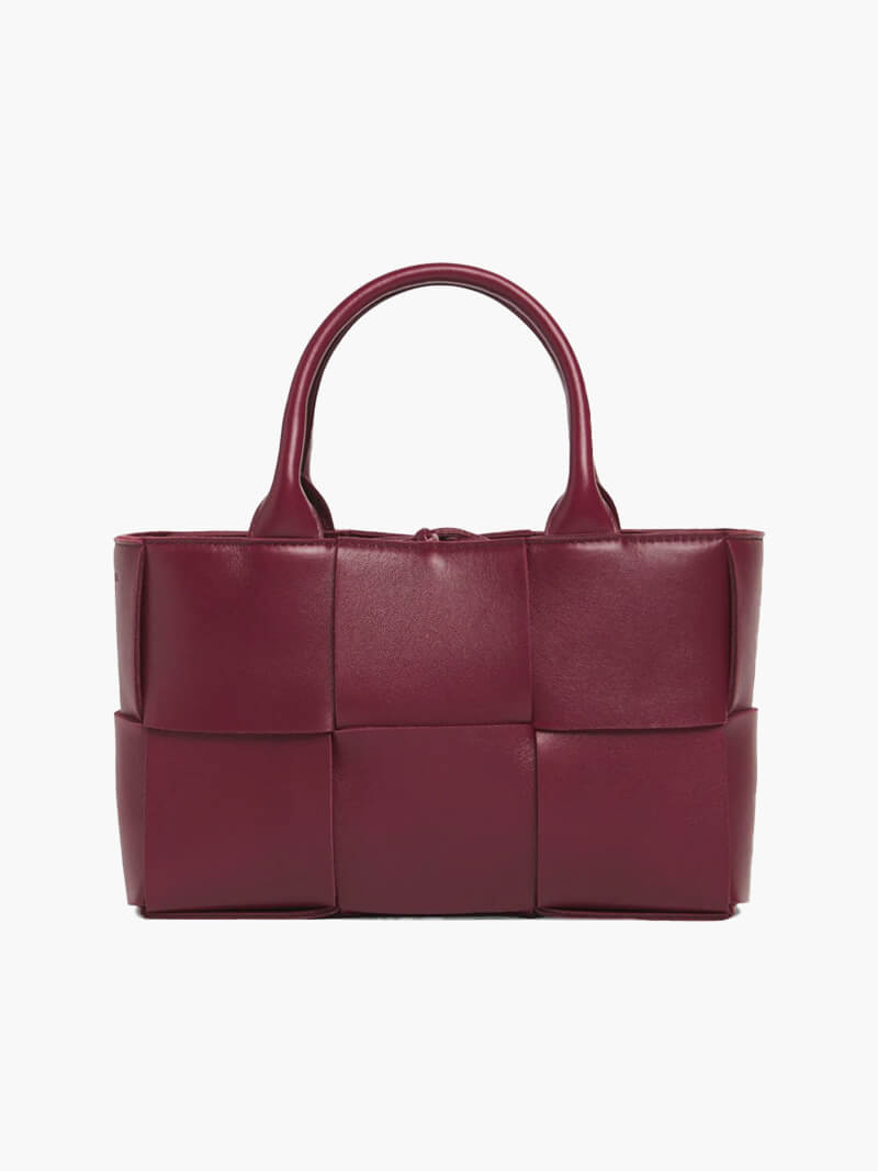 Sac en cuir noir tressé élégant femme