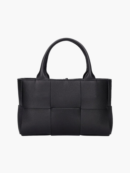 Sac en cuir noir tressé élégant femme - LuxeStyle