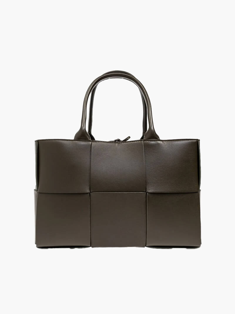 Sac en cuir noir tressé élégant femme