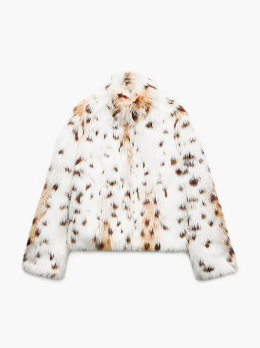 Manteau Femme Hiver Léopard Chic Long Manches - LuxeStyle