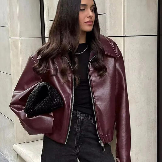 Veste zippée femme élégante avec manches longues et poches - LuxeStyle