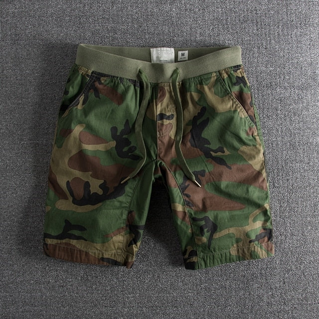 Pantalon Court Coton Militaire pour Homme Élastiqué
