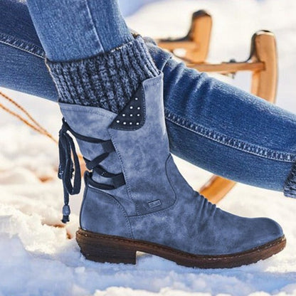 Bottines Femme Cuir Douces & Confortables avec Semelle Amortie et Doublure Chaude